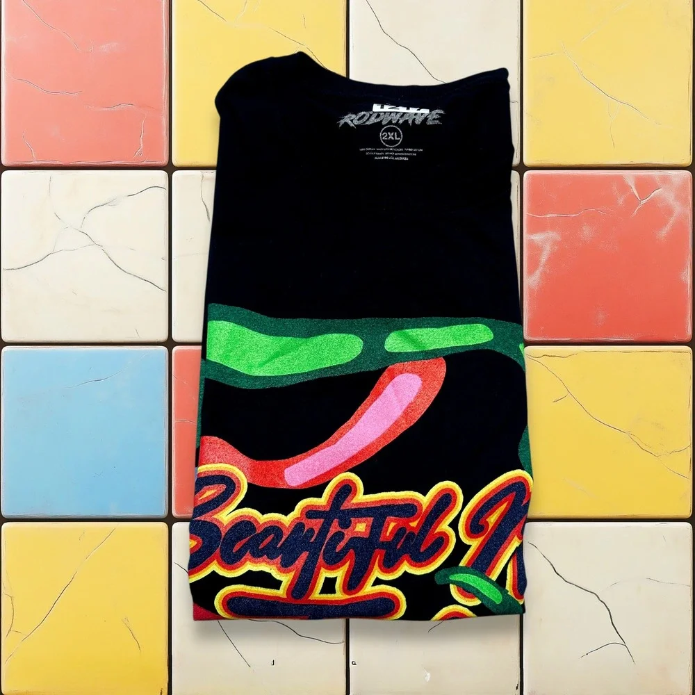 Y2K Rod Wave Beautiful Mind Tour Black Band Tee Mens 2XL Concert Music Merch Rap - Picture 2 of 14